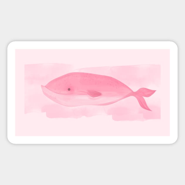 Pink whale Sticker by Little Miss Arkham